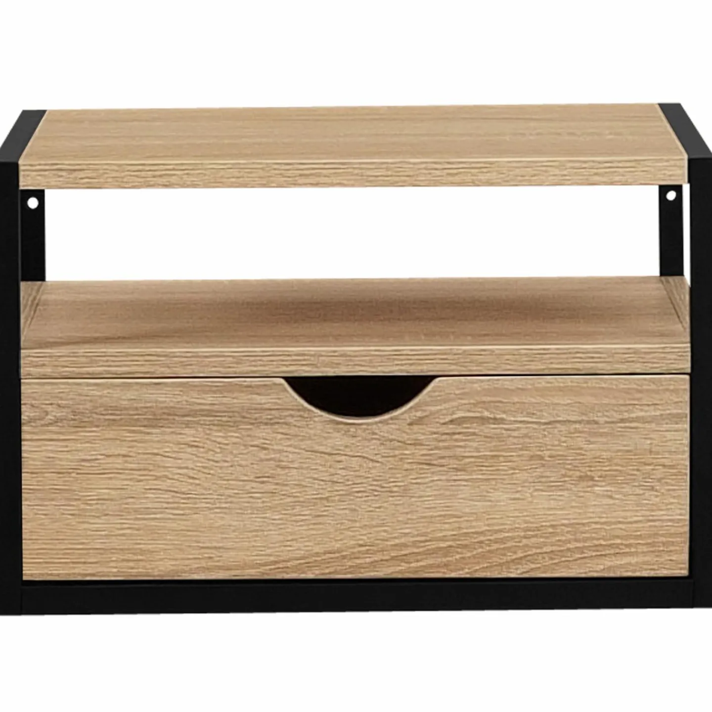 Tables de chevet murales bois et métal style industriel*IDMarket