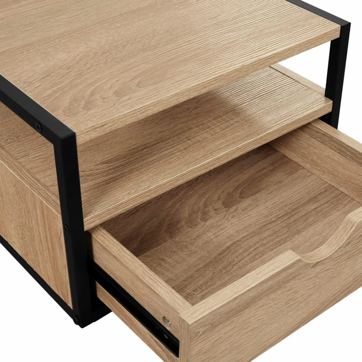 Tables de chevet murales bois et métal style industriel*IDMarket