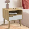 Tables de chevet scandinaves bois blanc et effet hêtre*IDMarket Sale