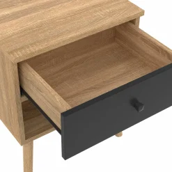 Tables de chevet scandinaves hêtre et noir : lot de 2*IDMarket Online