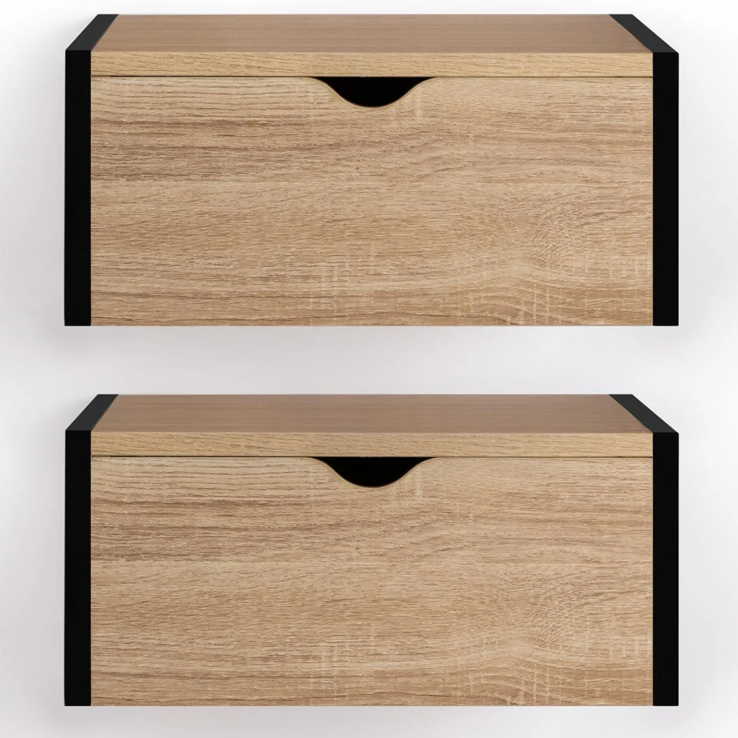 Tables de chevet suspendues bois et métal style industriel*IDMarket New