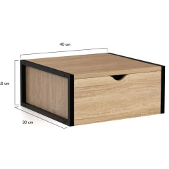 Tables de chevet suspendues bois et métal style industriel*IDMarket New