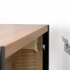 Tables de chevet suspendues bois et métal style industriel*IDMarket New