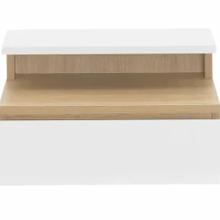 Tables de chevet suspendues bois façon hêtre et blanches*IDMarket Discount