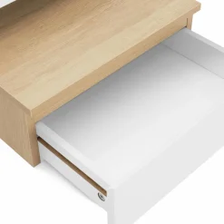 Tables de chevet suspendues bois façon hêtre et blanches*IDMarket Discount