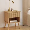 Tables de chevet tasseau bois coloris chêne avec niche + 1 tiroir*IDMarket Hot