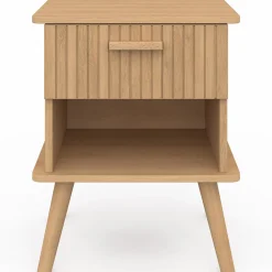 Tables de chevet tasseau bois coloris chêne avec niche + 1 tiroir*IDMarket Hot
