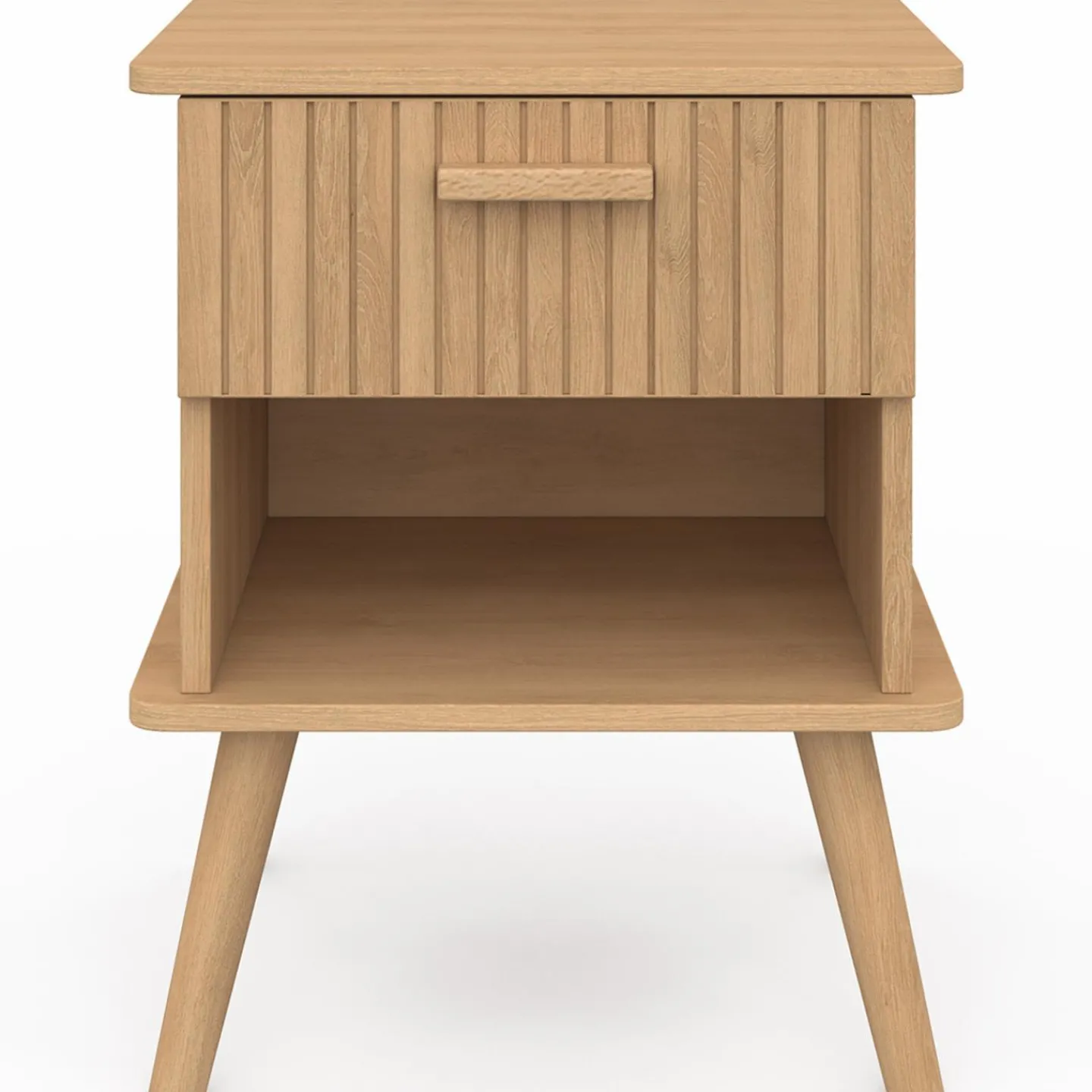 Tables de chevet tasseau bois coloris chêne avec niche + 1 tiroir*IDMarket Hot