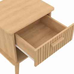 Tables de chevet tasseau bois coloris chêne avec niche + 1 tiroir*IDMarket Hot