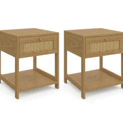 Tables de chevet vintage imitation cannage*IDMarket Sale