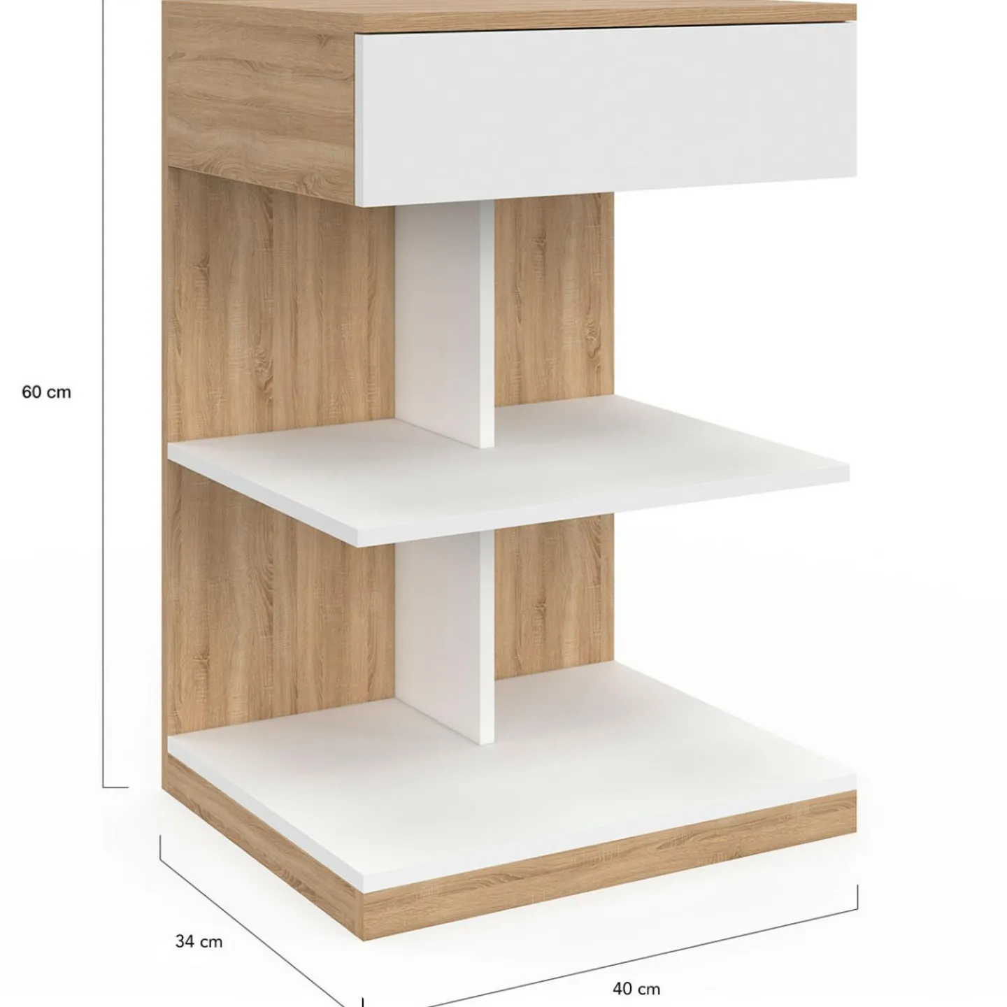 Tables de nuit avec un tiroir et deux étagères*IDMarket