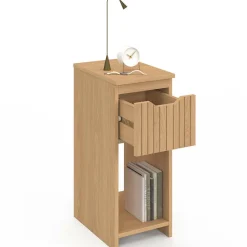 Tables de nuit effet lattes et bois*IDMarket Sale