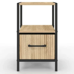 Tables de nuit effet lattes*IDMarket Online