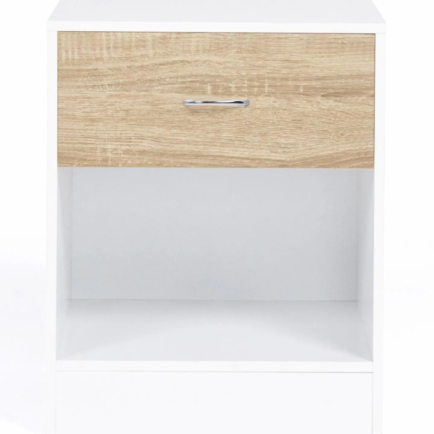 Tables de nuit en bois blanc et façon hêtre avec tiroir*IDMarket Best