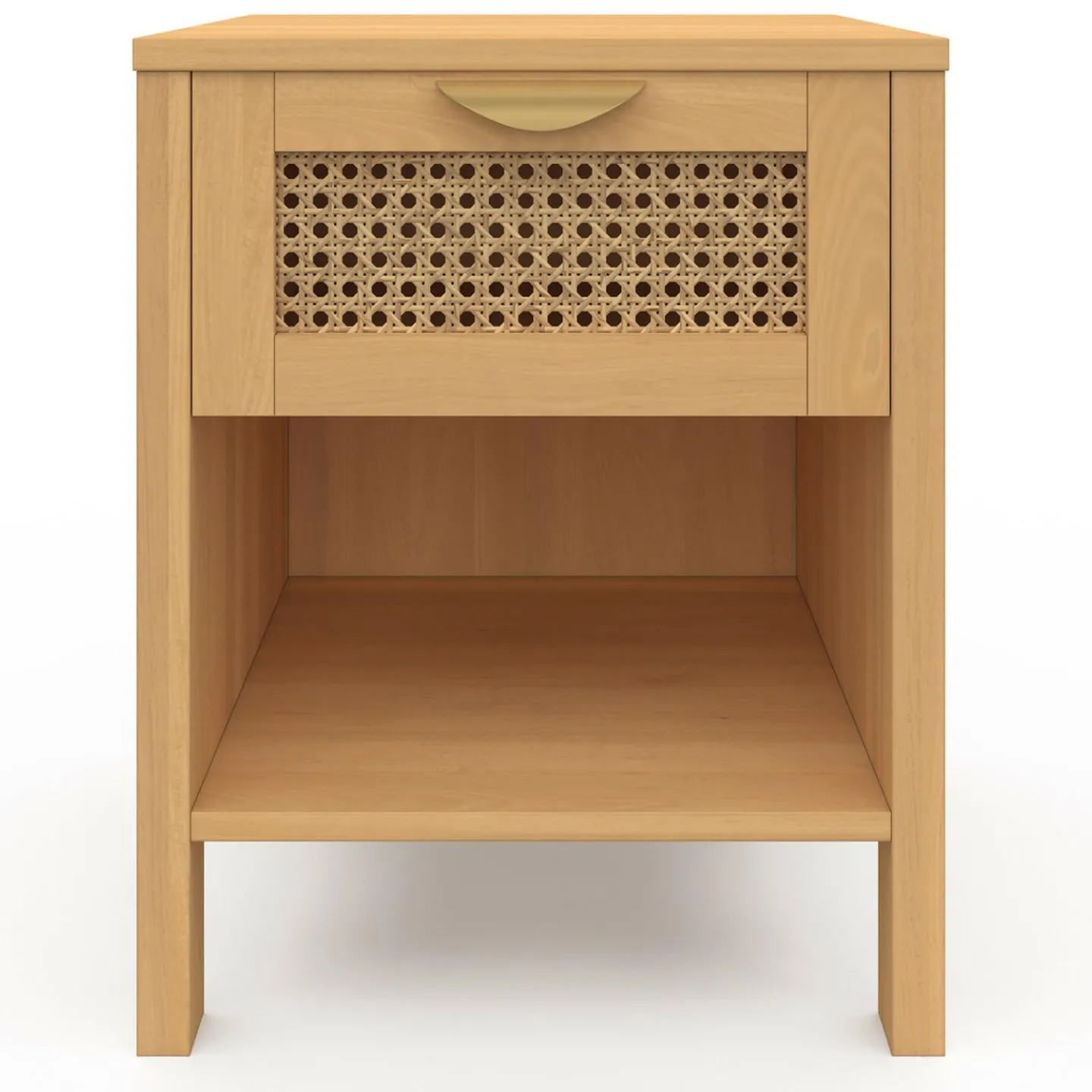 Tables de nuit en bois clair avec un tiroir et une niche*IDMarket Discount