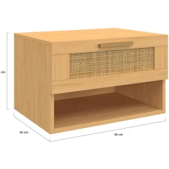 Tables de nuit murales cannage et bois*IDMarket Hot