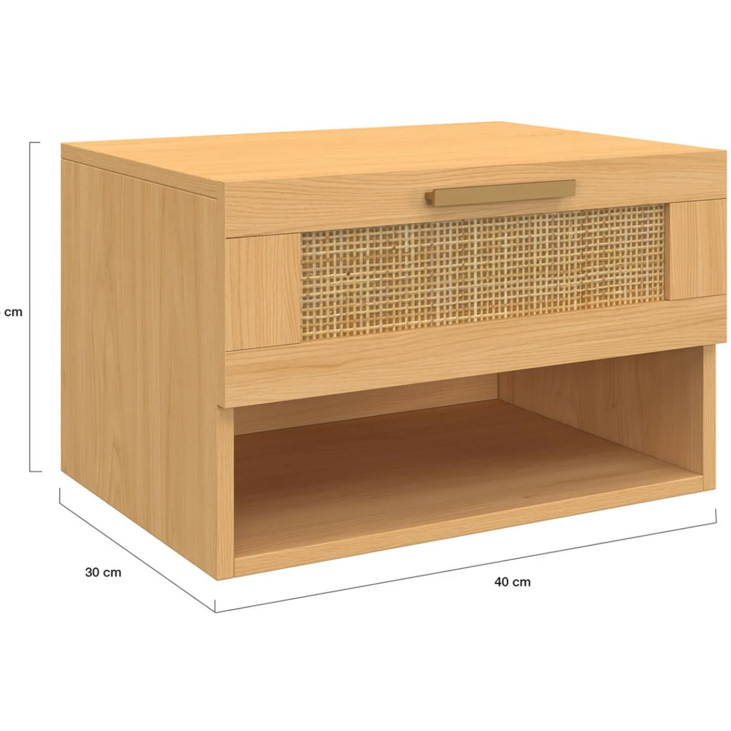 Tables de nuit murales cannage et bois*IDMarket Hot