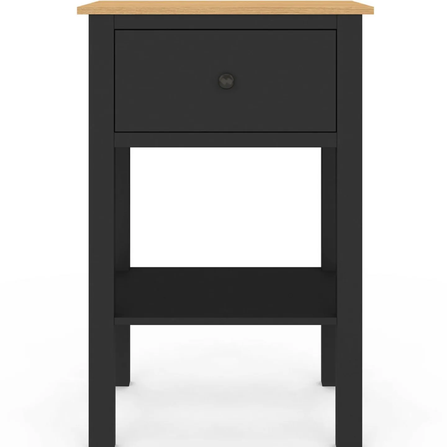 Tables de nuit noire et bois avec tiroir et tablette*IDMarket