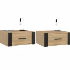 Tables de nuit suspendues industrielles avec tiroir et étagère*IDMarket Clearance