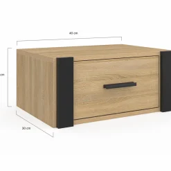 Tables de nuit suspendues industrielles avec tiroir et étagère*IDMarket Clearance