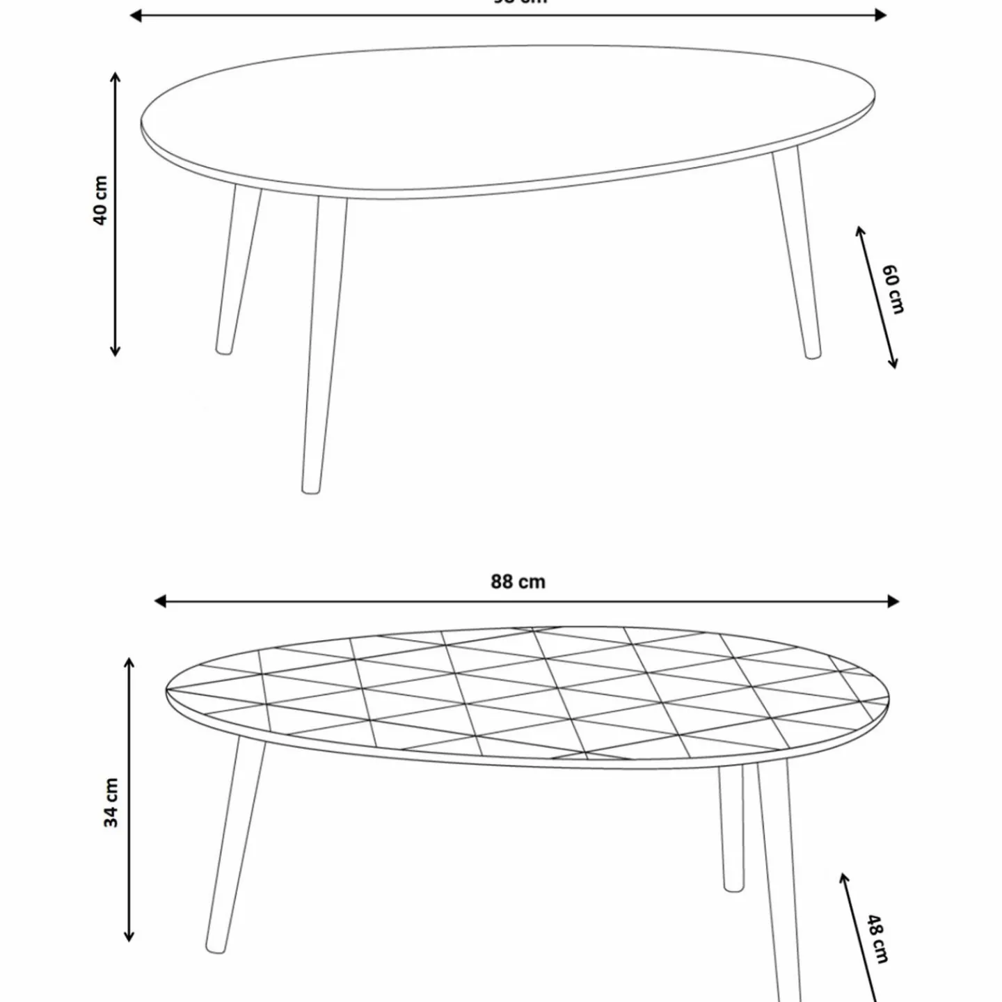Tables de salon gigognes laquées jaune et grise*IDMarket Sale