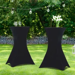 Tables hautes pliantes d’extérieur + housses noires*IDMarket Hot