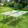 Tables pliantes d'extérieur 180 cm blanche*IDMarket Online