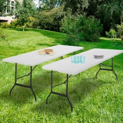 Tables pliantes d'extérieur 180 cm blanche*IDMarket Online