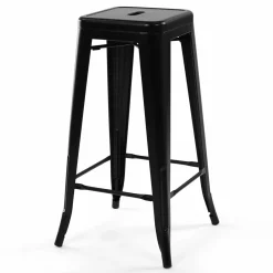 Tabouret style industriel noir mat x4*IDMarket Online