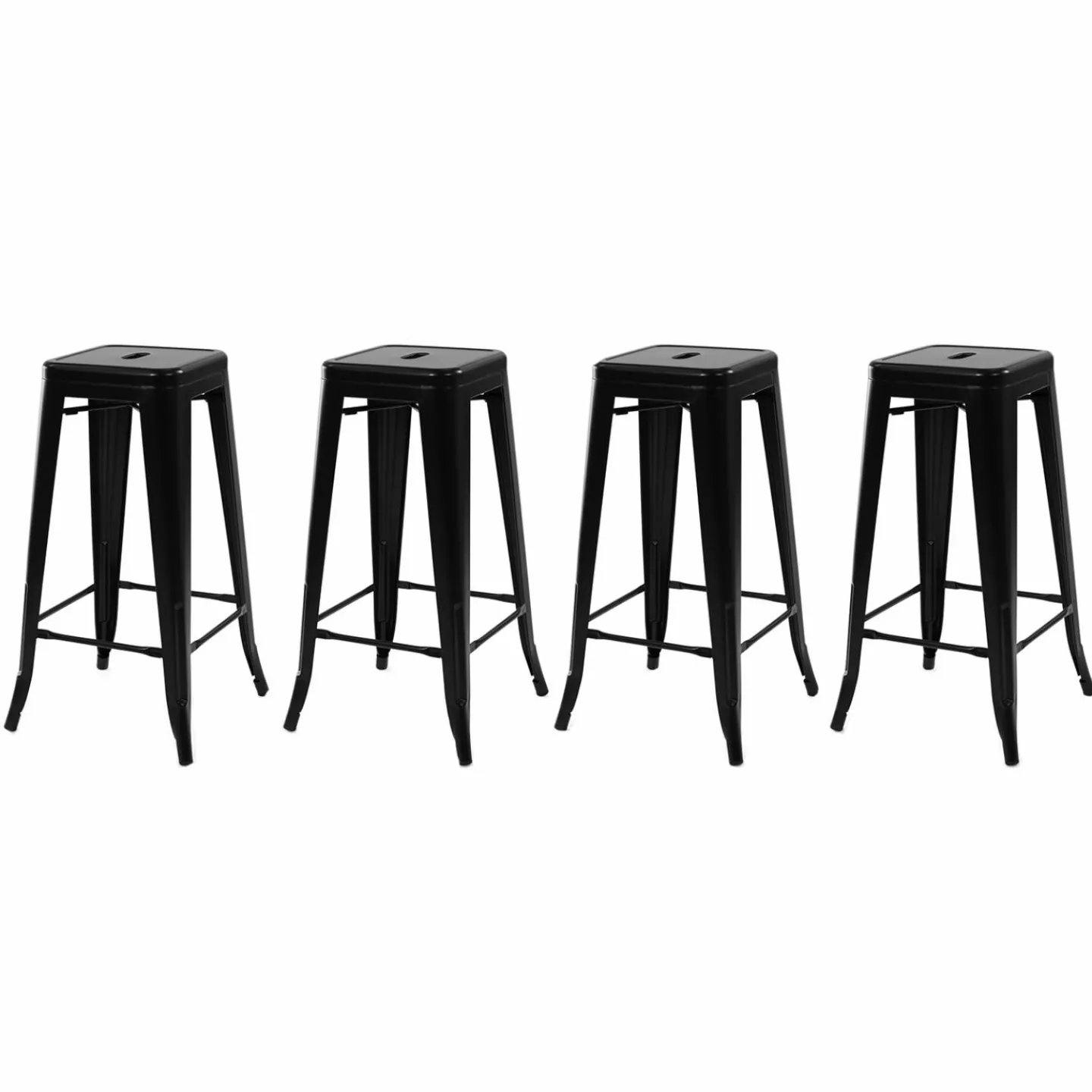 Tabouret style industriel noir mat x4*IDMarket Online