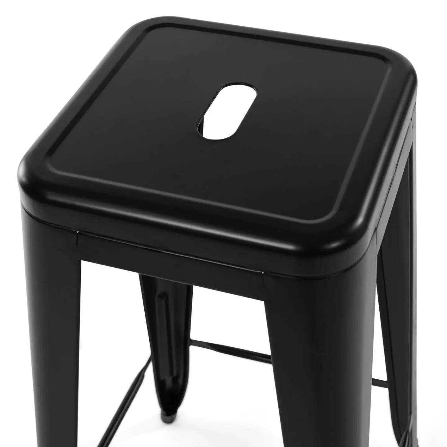 Tabouret style industriel noir mat x4*IDMarket Online