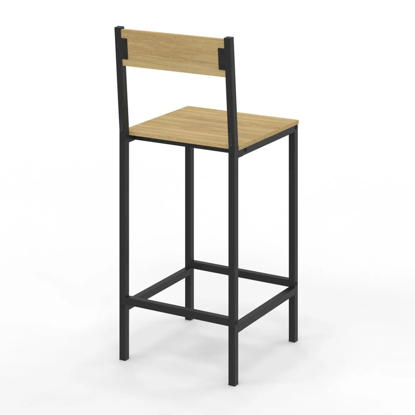 Tabourets de bar avec dossier design industriel*IDMarket Online