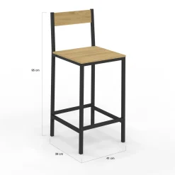 Tabourets de bar avec dossier design industriel*IDMarket Online