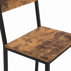 Tabourets de bar avec dossier style industriel bois foncé et noir*IDMarket Hot