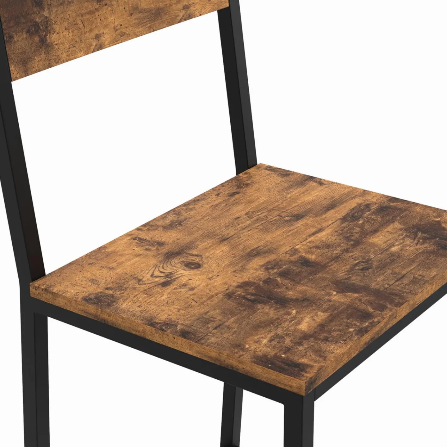 Tabourets de bar avec dossier style industriel bois foncé et noir*IDMarket Hot