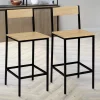 Tabourets de bar avec dossier chaise de cuisine style industriel*IDMarket Hot