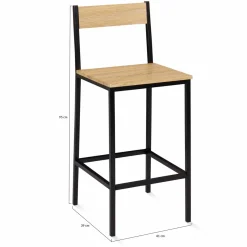 Tabourets de bar avec dossier chaise de cuisine style industriel*IDMarket Hot