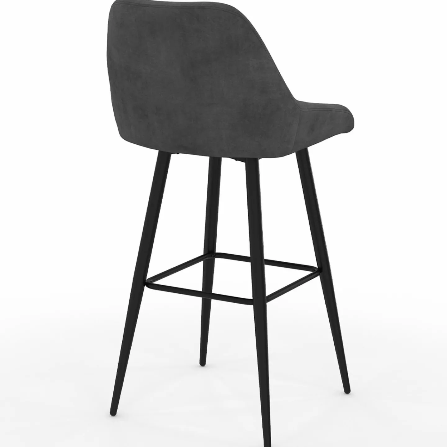 Tabourets de bar confortables en velours gris foncé avec accoudoirs*IDMarket Discount