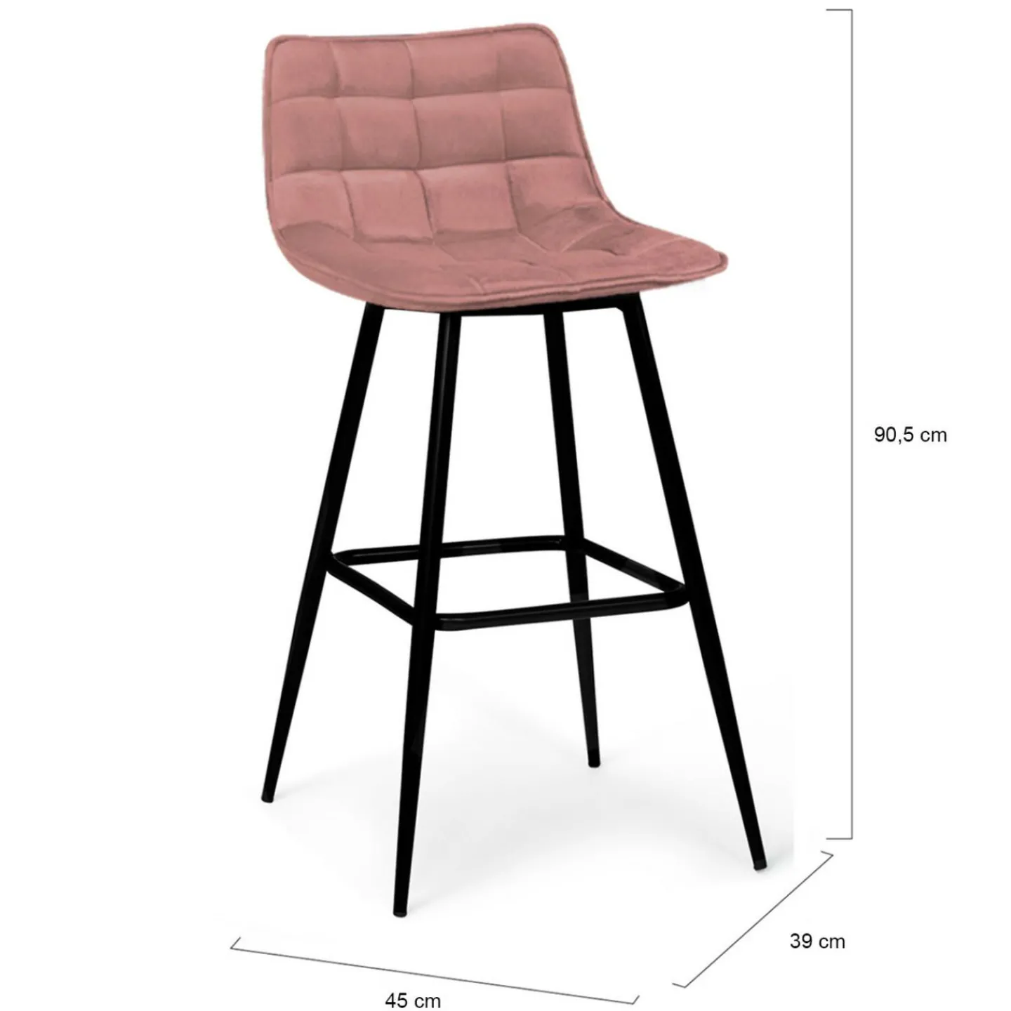 Tabourets de bar en velours multicolore*IDMarket New