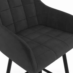 Tabourets de bar en velours gris foncé avec accoudoirs : lot de 2*IDMarket Best