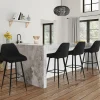 Tabourets de bar en velours noir*IDMarket Sale