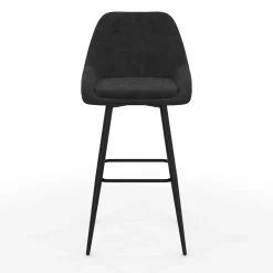Tabourets de bar en velours noir*IDMarket Sale