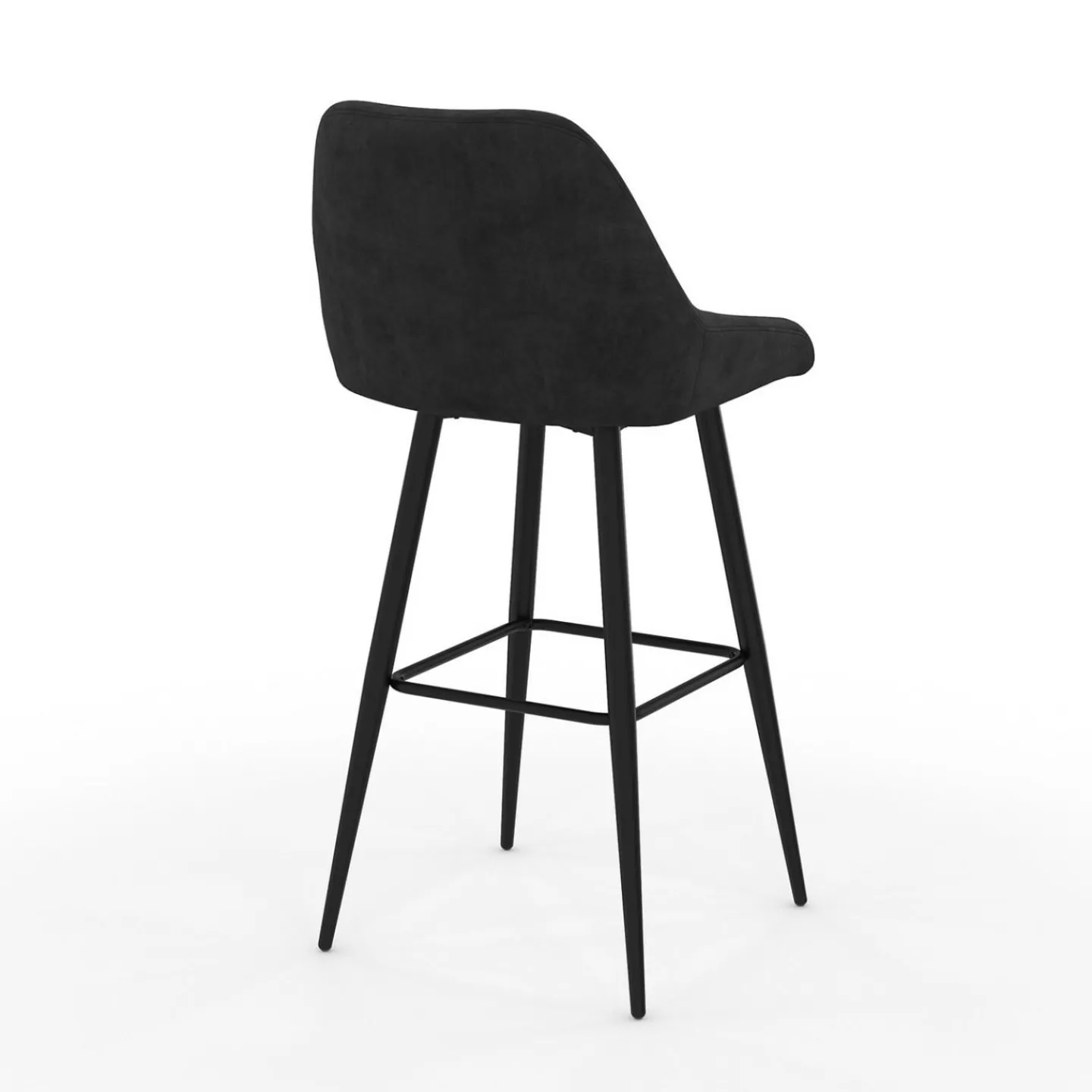 Tabourets de bar en velours noir*IDMarket Sale