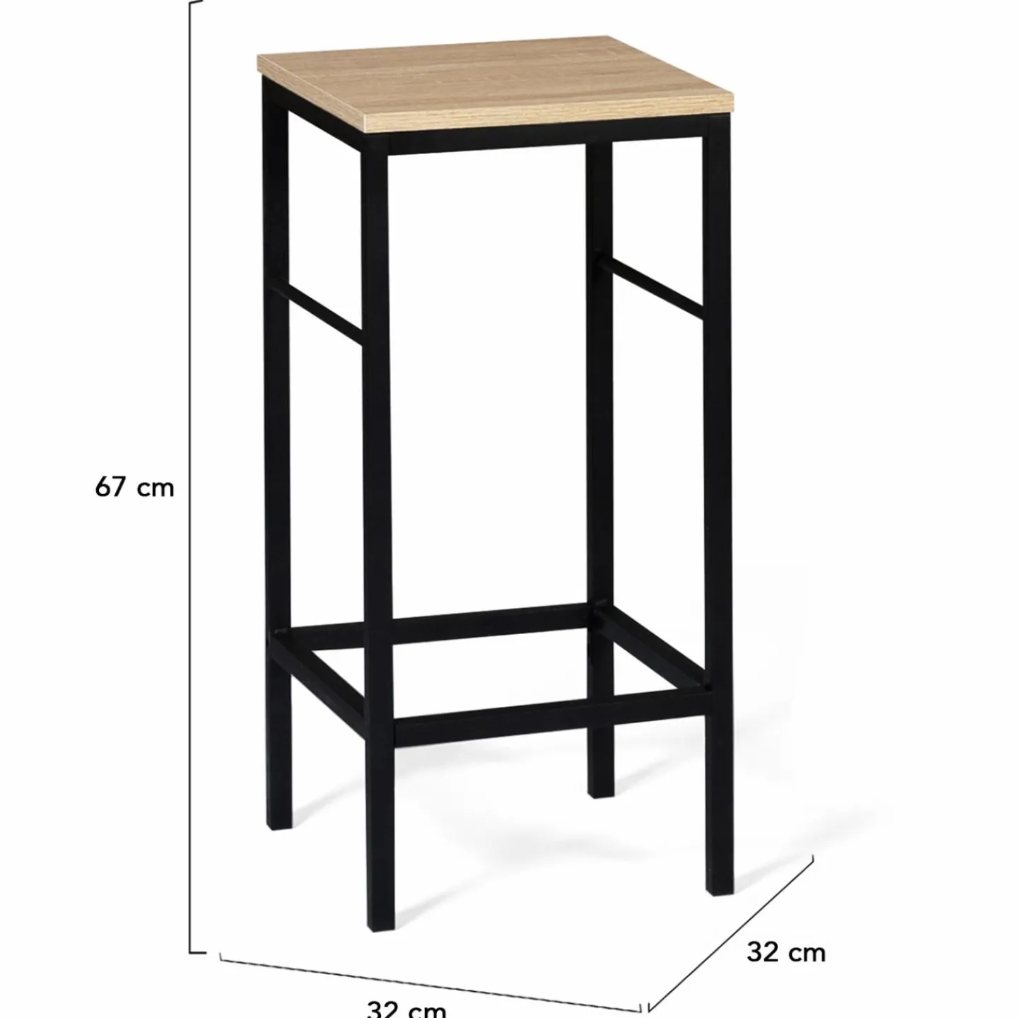 Tabourets de bar industriel métal et bois*IDMarket Discount