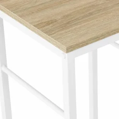 Tabourets de bar métal blanc et bois style industriel*IDMarket