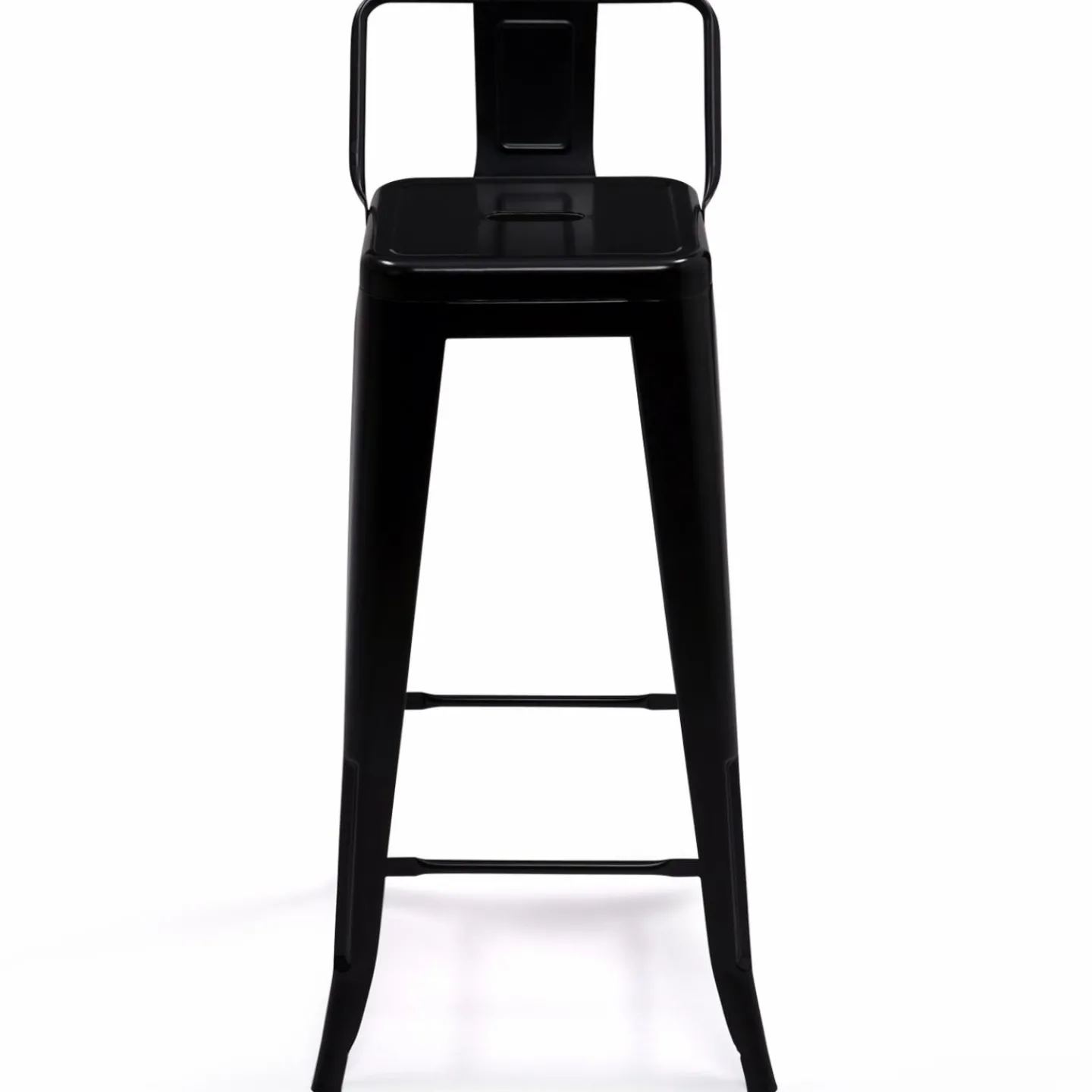 Tabourets de bar métal noir avec dossier*IDMarket Discount