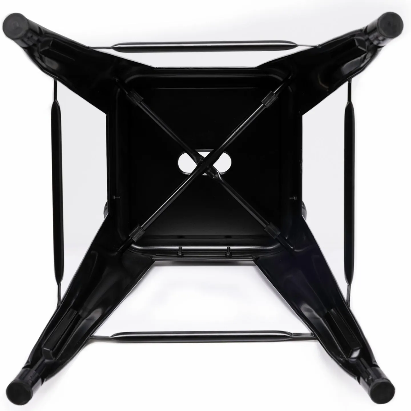 Tabourets de bar métal noir avec dossier*IDMarket Discount