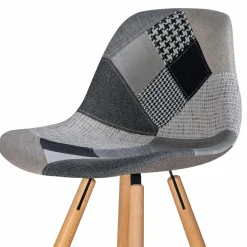 Tabourets de bar scandinaves patchworks noir, gris et blancs*IDMarket Outlet