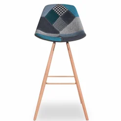 Tabourets de bar scandinaves bleu patchwork*IDMarket Hot