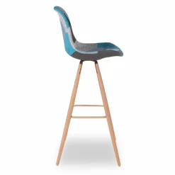 Tabourets de bar scandinaves bleu patchwork*IDMarket Hot